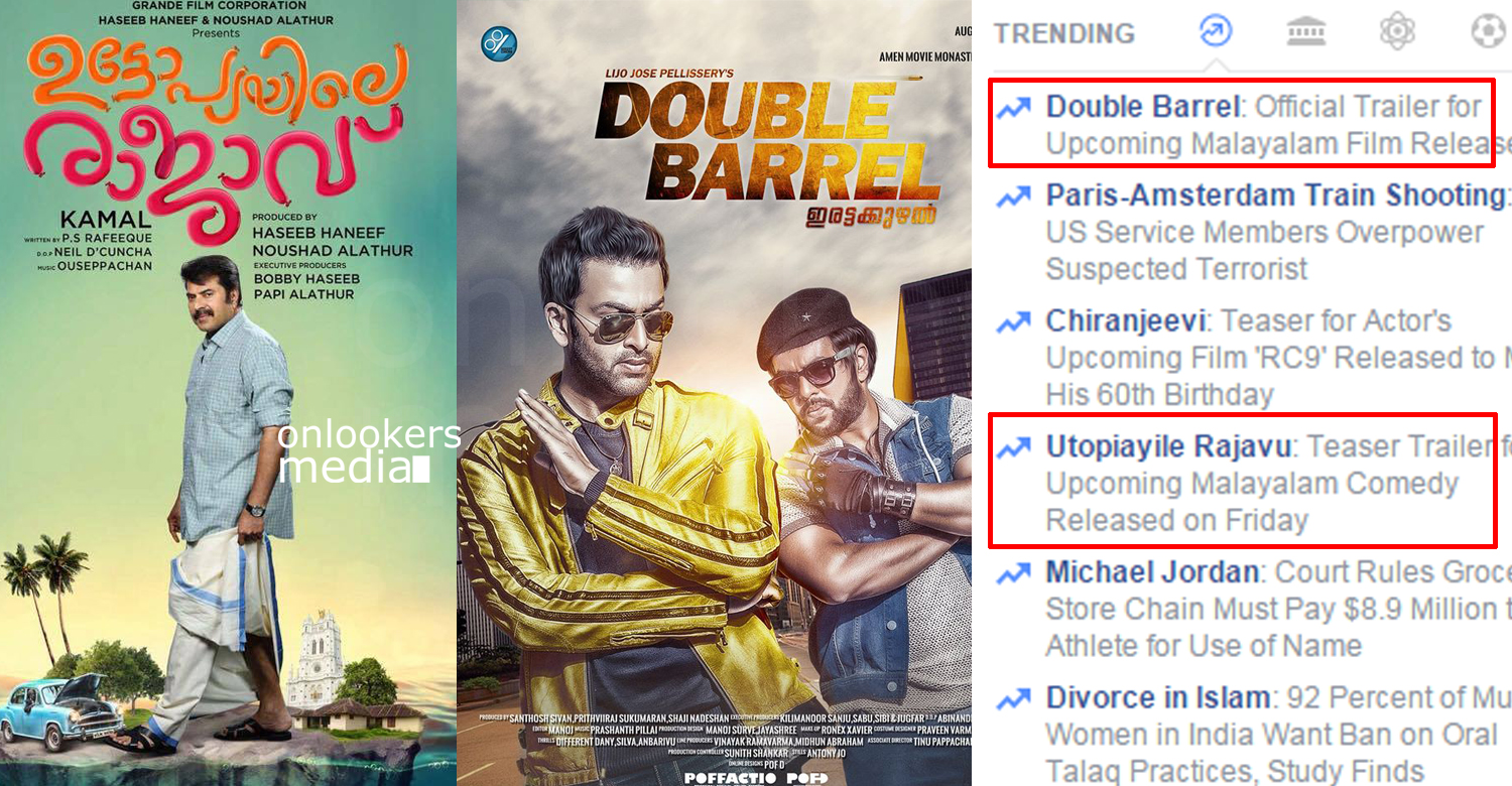 Double Barrel vs Utopiayile Rajavu competing in Facebook trending
