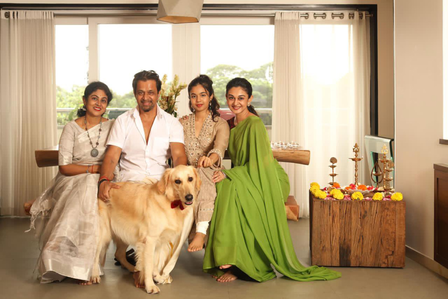 Arjun Sarja and family is all smiles in these Diwali special pics!