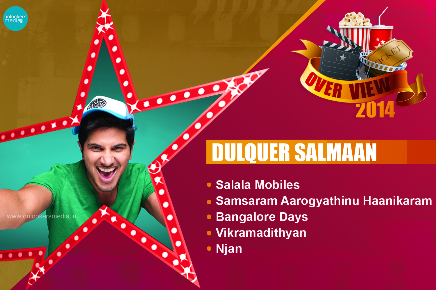 Dulquer Salmaan 2014 Overview-Report-Hit Flop Movie List-Vikramadithyan-Banglore Days-Njan-Salala Mobiles-Samsaram Arogyathinu Hanikaram-Onlookers Media