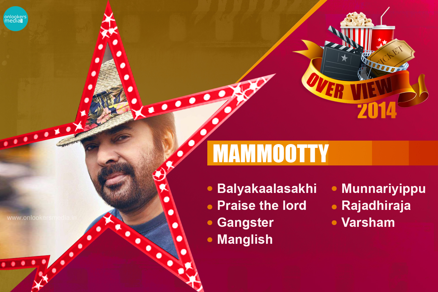Mammootty 2014 Overview-Report-Hit Flop Movie List-Varsham, Munnariyippu, Rajadhiraja, Gangster-Onlookers Media