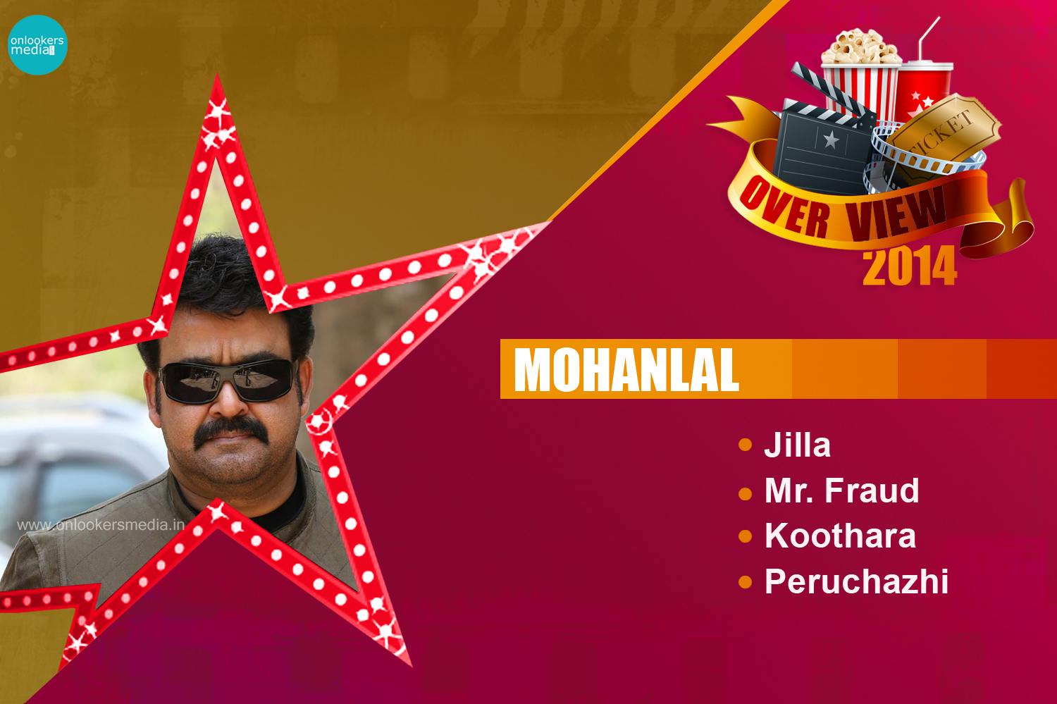 Mohanlal 2014 Overview-Hit-Flop Movies-Jilla-Mr.Fraud-Koothara-Peruchazhi-Onlookers Media