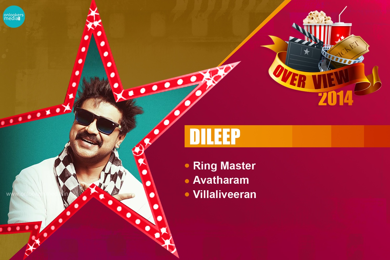 Dileep 2014 Overview-Report-Hit Flop Movie List-Ring Master-Avatharam-Villali Veeran-Onlookers Media