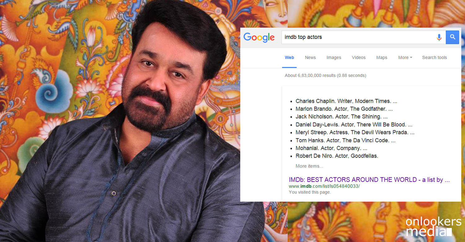 Best actors in world-Mohanlal in IMDB top actors list