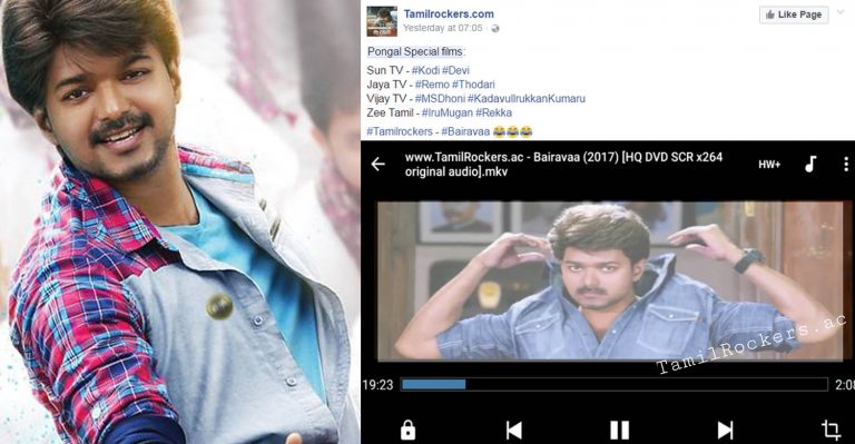 Bairavaa received piracy threat from Tamilrockers team