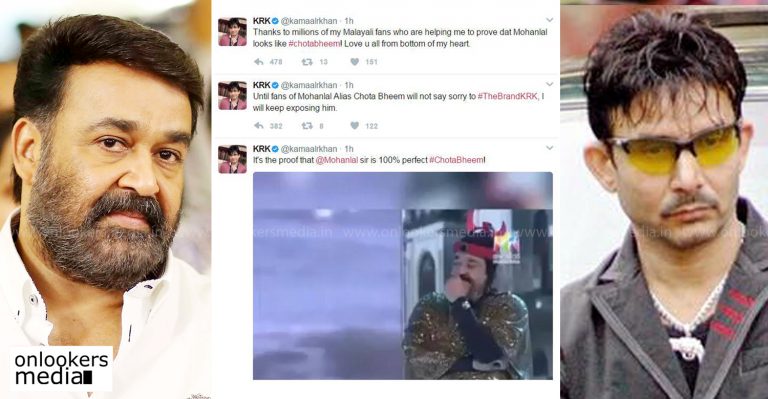KRK continues to target Mohanlal in Twitter
