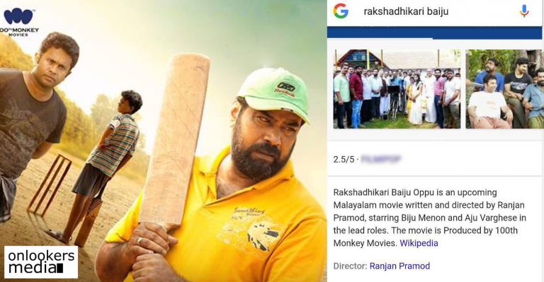 The crew responds on the review posted for Rakshadikari Baiju Oppu prior to release