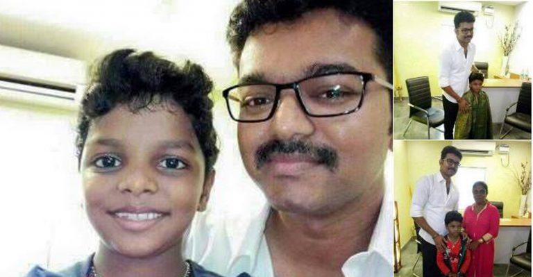 Vijay fulfills National award winner Adish Praveen’s wish to meet him
