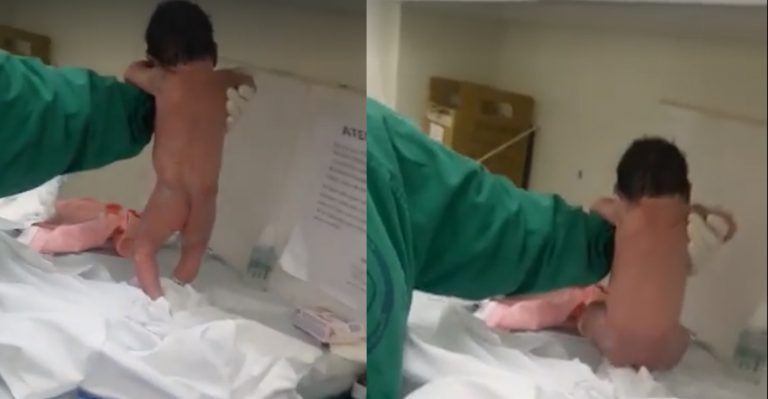 Baby tries to walk just minutes after it’s birth; Video viral in social media