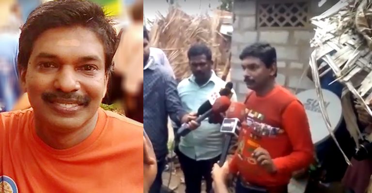 Santhosh Pandit offers financial aid to residents of Govindapuram colony