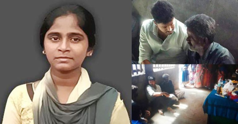 Vijay visits Anitha’s home to pay his condolences