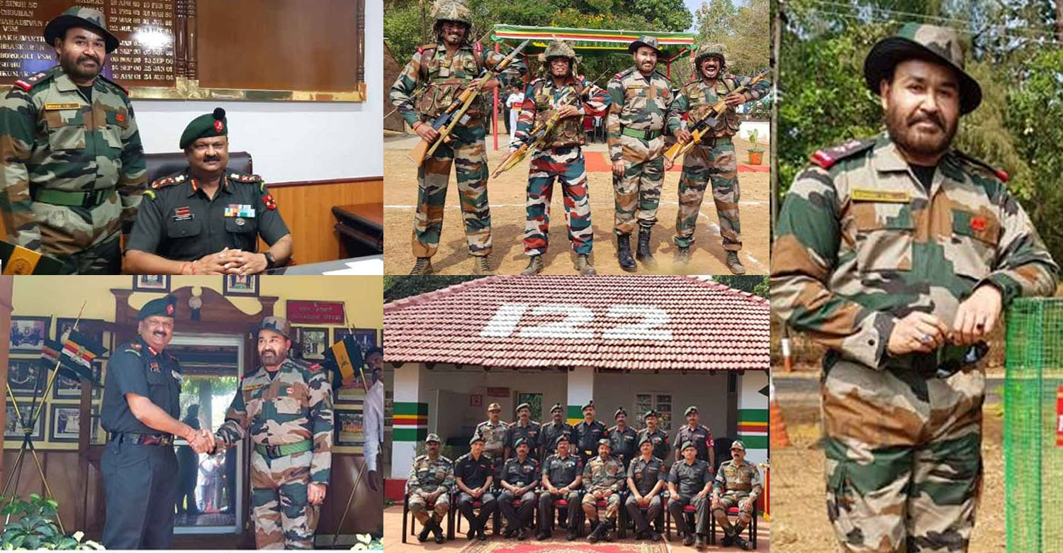 mohanlal latest news, mohanlal in army dress, mohanlal army training, mohanlal military training, Lt Colonel mohanlal, mohanlal in Indian army