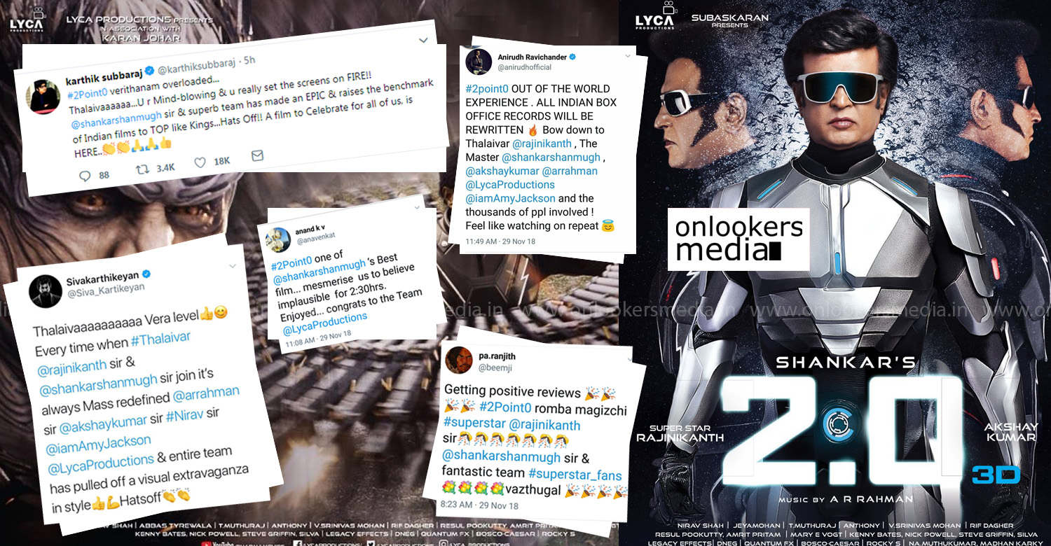 2.0,2.0 movie latest news,kollywood celebrities tweets about 2.0,celebrities tweet about 2.0,Sivakarthikeyan,Sivakarthikeyan's tweet about 2.0,anirudh ravichander,karthik subbaraj,kv anand,ra karthik,shankar,akshay kumar,superstar rajinikanth