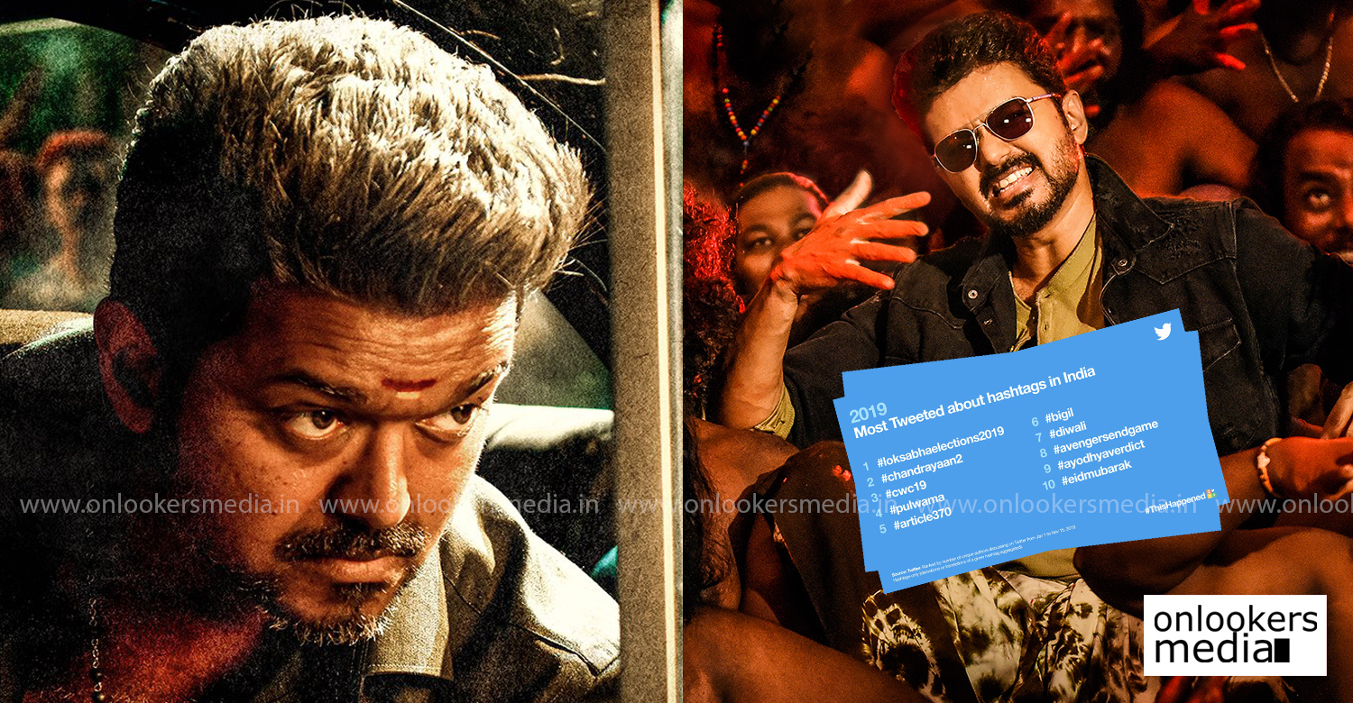 bigil,2019 most tweeted about hashtags in india,list of Most Tweeted about hashtags in India 2019,thalapathy vijay,atlee,bigil latest news,2019's Most Tweeted hashtags in India